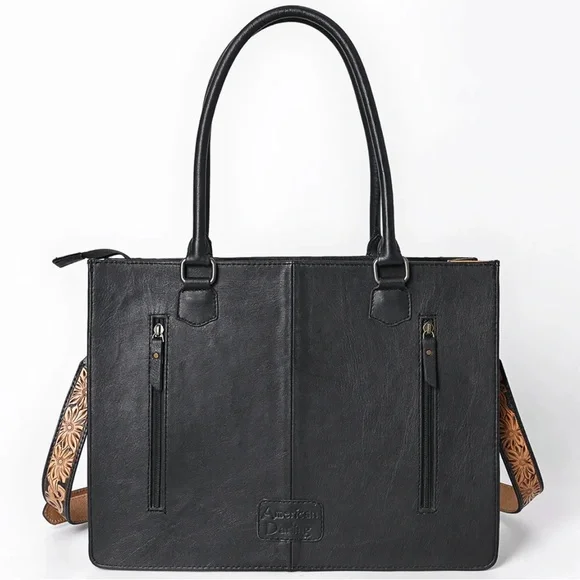 American Darling Black and Tan Shoulder Bag with CC - Picture 3 of 6